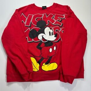 Disney Red Crewneck Mickey Sweater